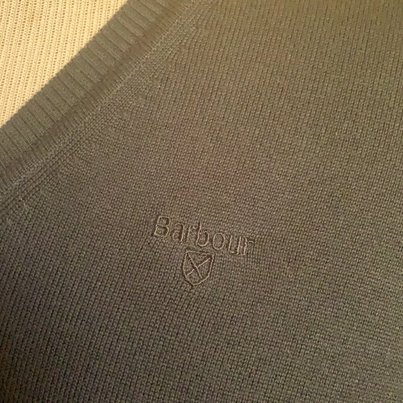 Barbour Pima Cotton Long Sleeve V neck - Picture 3 of 5